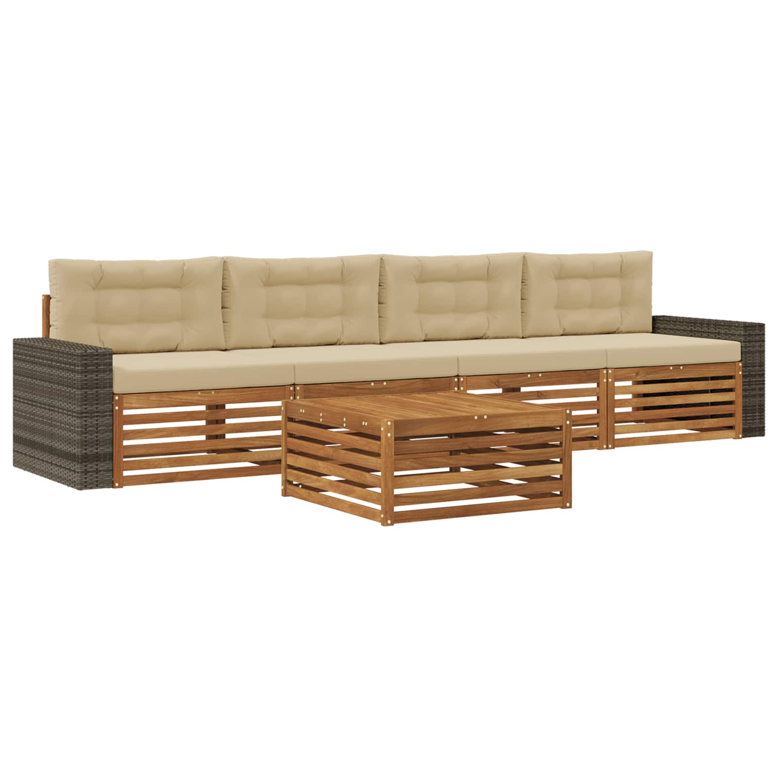 Ensemble de canapés d'extérieur 5 pcs Naturel et Beige - XIOS