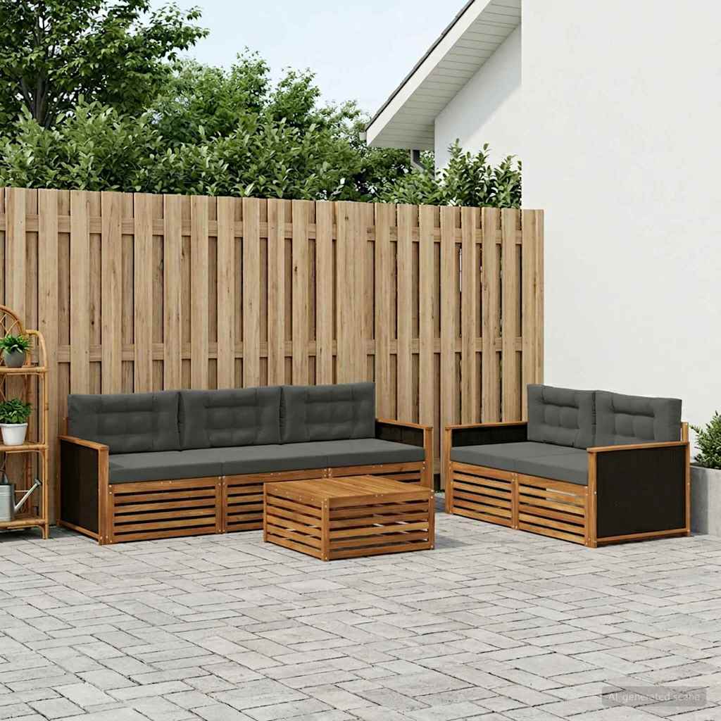 Ensemble de canapés d'extérieur 6 pcs Naturel et Anthracite - XIOS