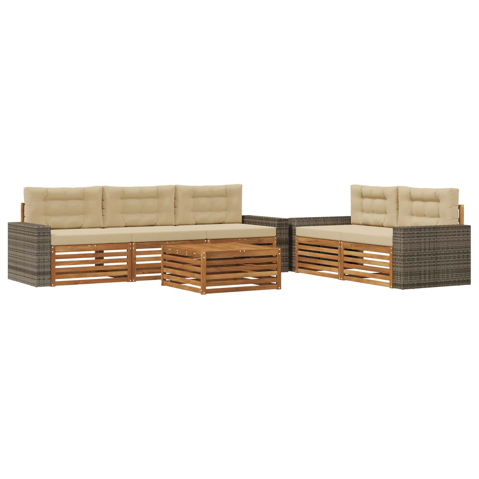 Ensemble de canapés d'extérieur 6 pcs Naturel et Beige - XIOS