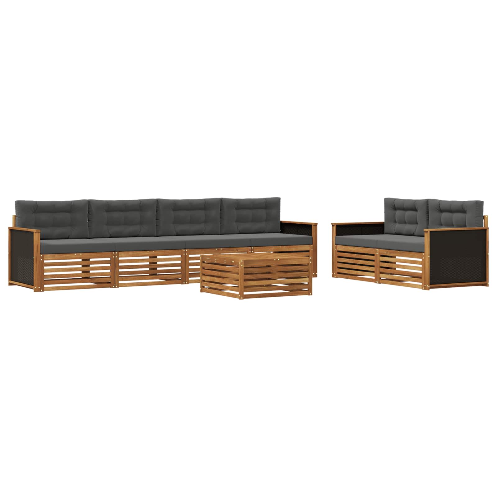 Ensemble de canapés d'extérieur 7 pcs Naturel et Anthracite - XIOS