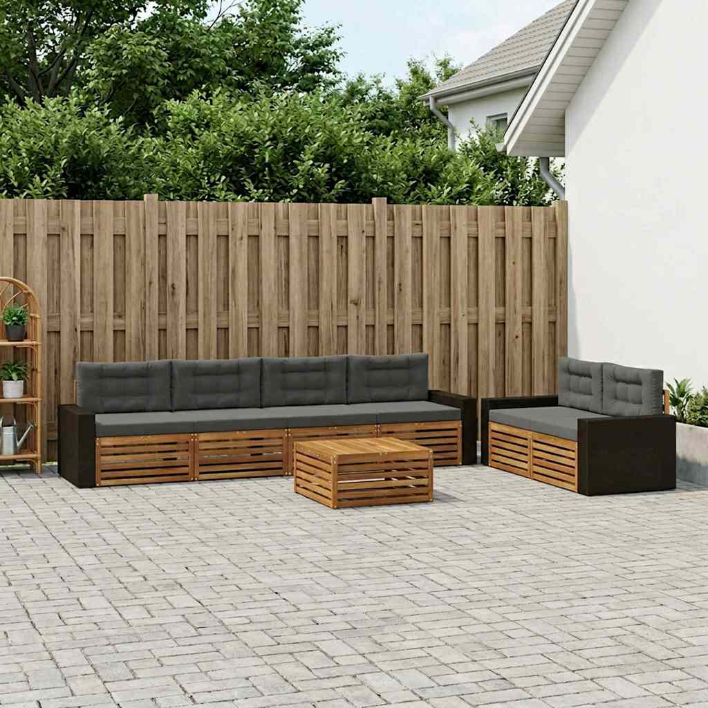 Ensemble de canapés d'extérieur 7 pcs Naturel et Anthracite - XIOS