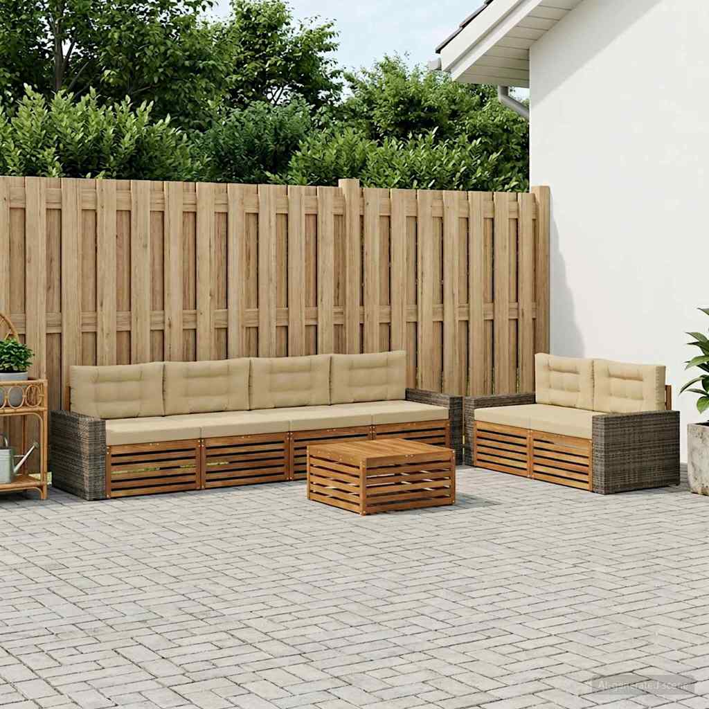 Ensemble de canapés d'extérieur 7 pcs Naturel et Beige - XIOS