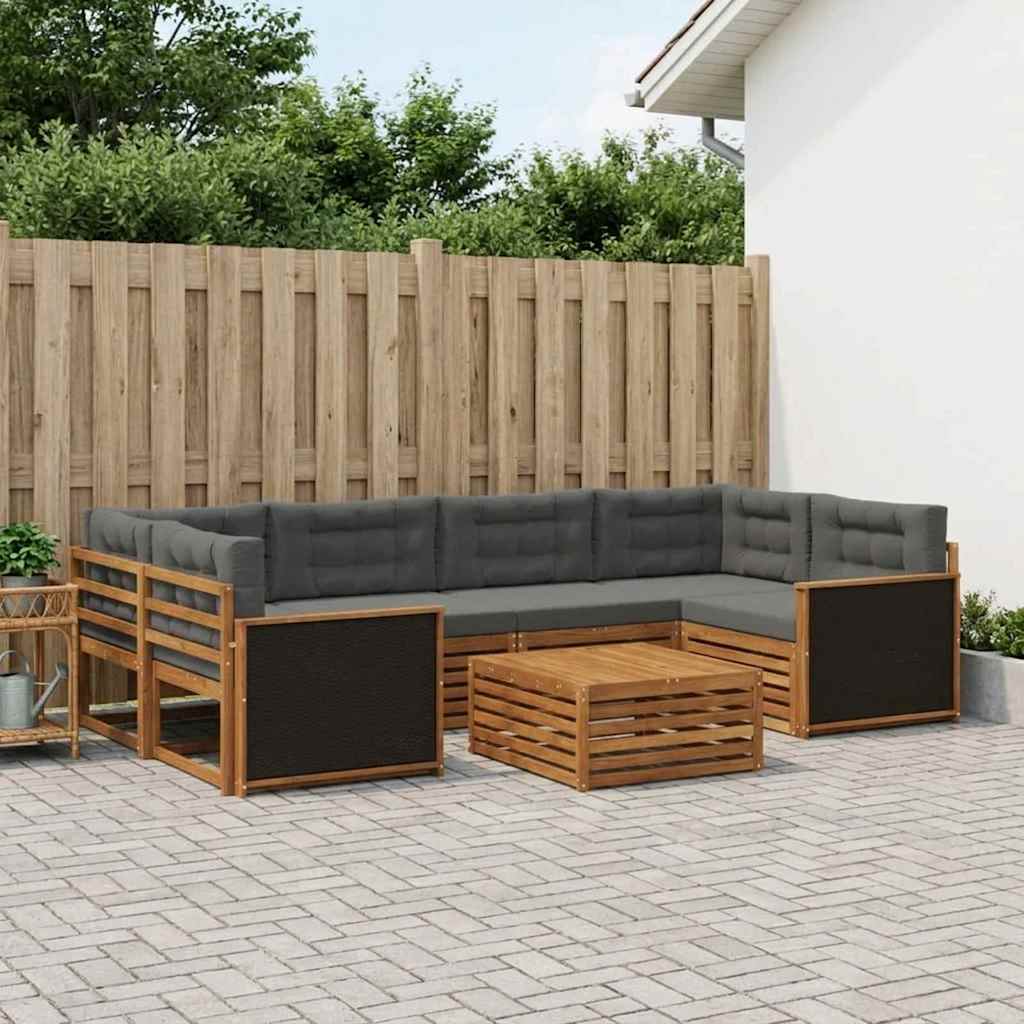 Ensemble de canapés d'extérieur 7 pcs Naturel et Anthracite - XIOS