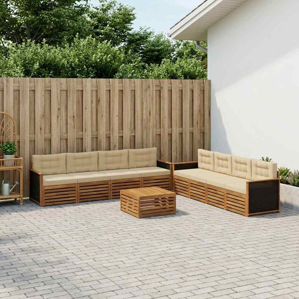 Ensemble de canapés d'extérieur 9 pcs Naturel et Beige - XIOS