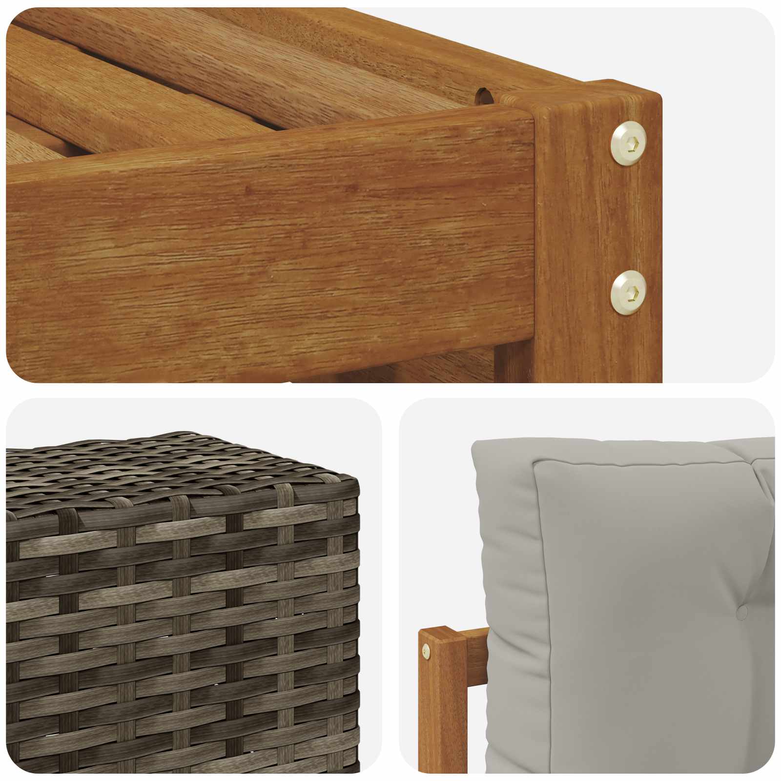 Ensemble de canapés d'extérieur 9 pcs Naturel et gris clair - XIOS
