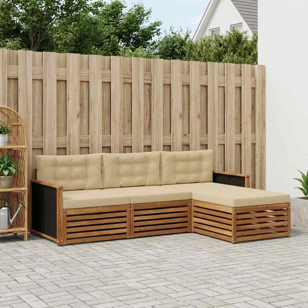 Ensemble de canapés d'extérieur 4 pcs Naturel et Beige - XIOS