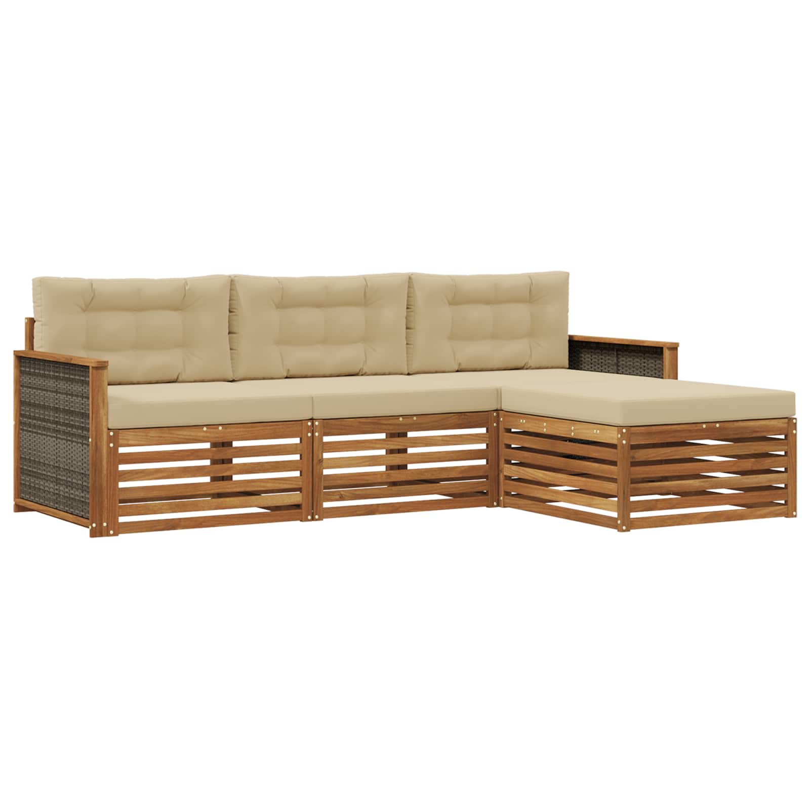 Ensemble de canapés d'extérieur avec coussin Naturel et Beige - XIOS