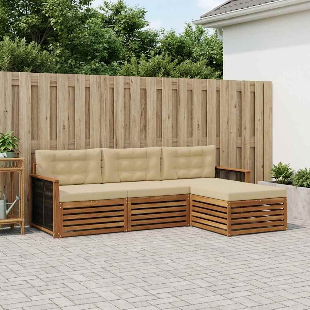 Ensemble de canapés d'extérieur avec coussin Naturel et Beige - XIOS