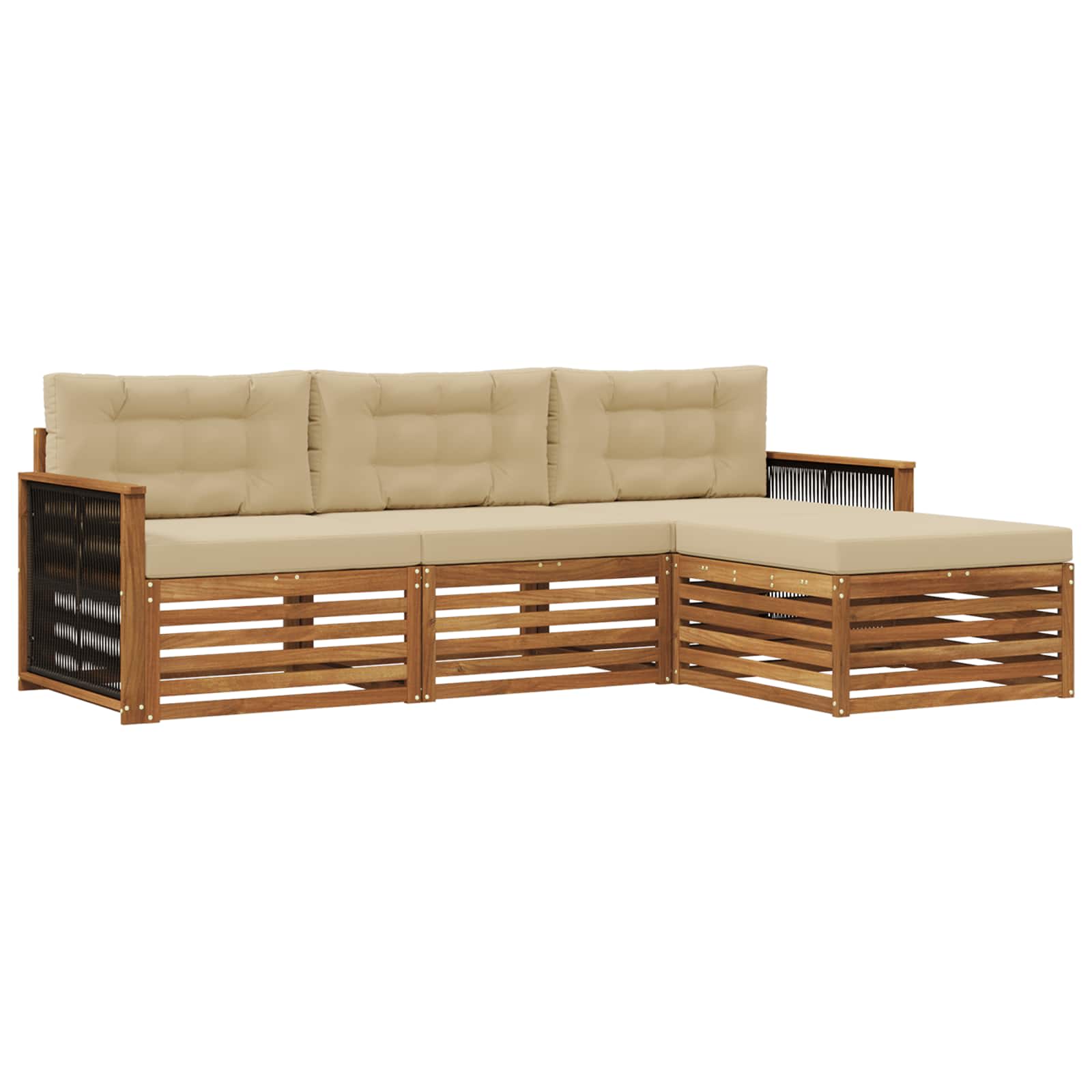 Ensemble de canapés d'extérieur avec coussin Naturel et Beige - XIOS
