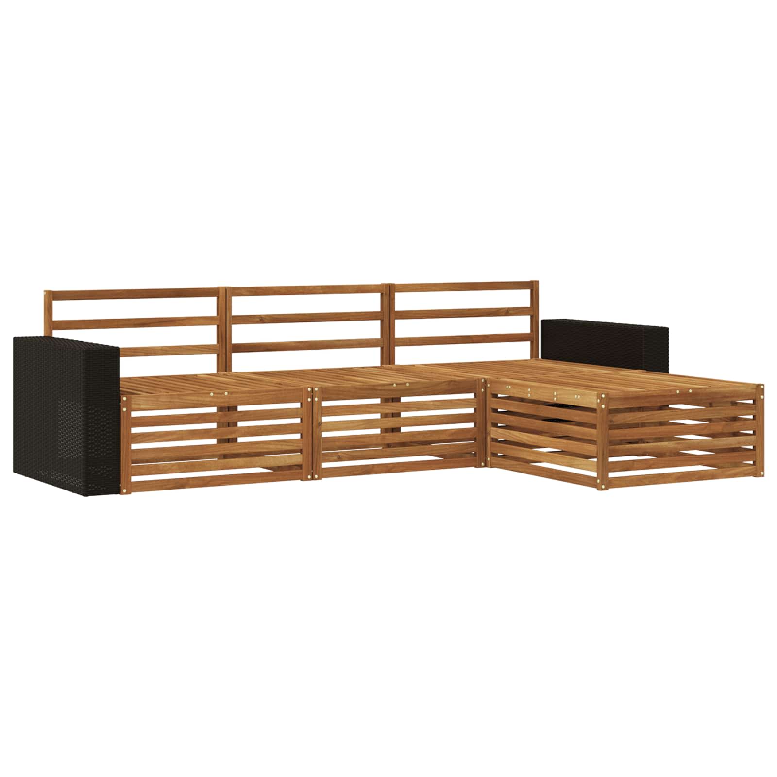 Ensemble de canapés d'extérieur 5 pcs Bois d'Acacia Massif - XIOS