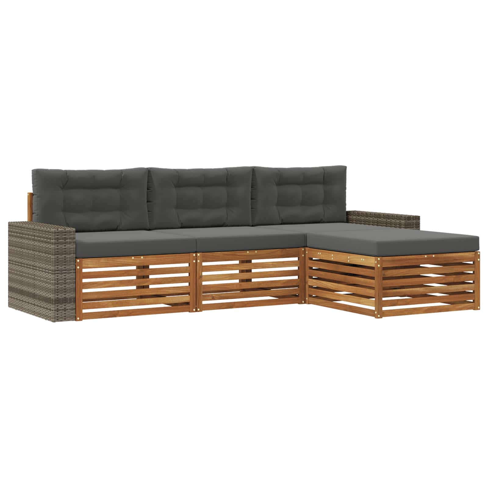 Ensemble de canapés d'extérieur 4 pcs Naturel et Anthracite - XIOS