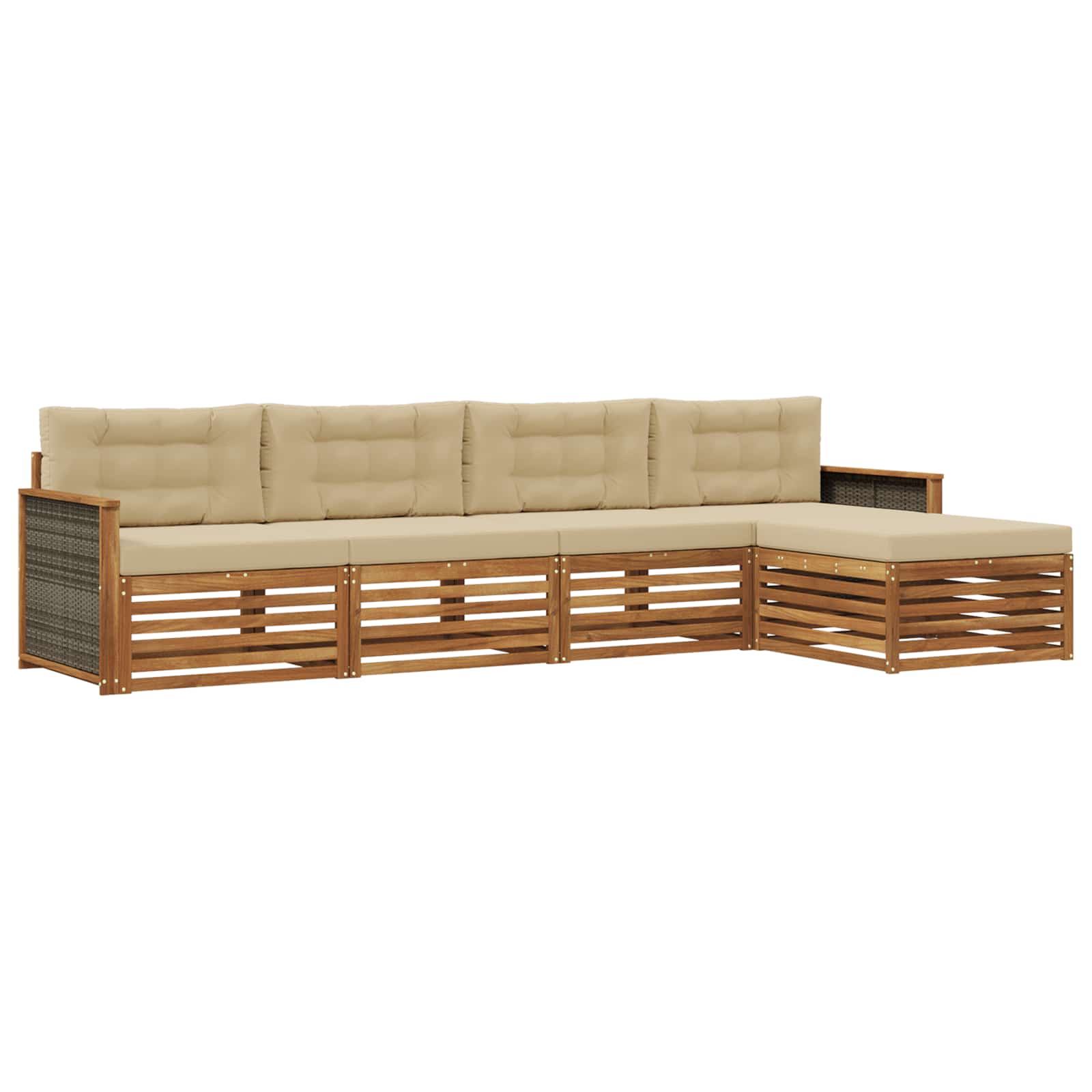 Ensemble de canapés d'extérieur 5 pcs Naturel et Beige - XIOS