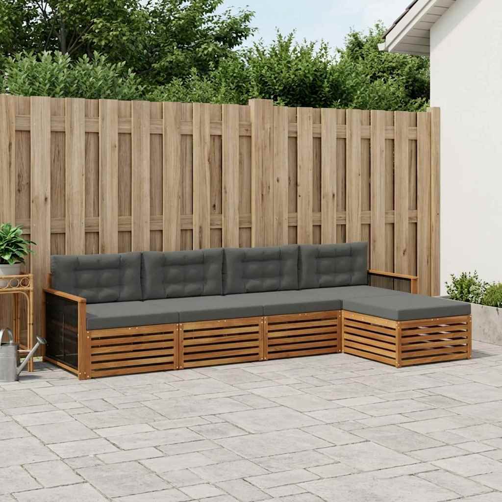 Ensemble de canapés d'extérieur 5 pcs Naturel et Anthracite - XIOS