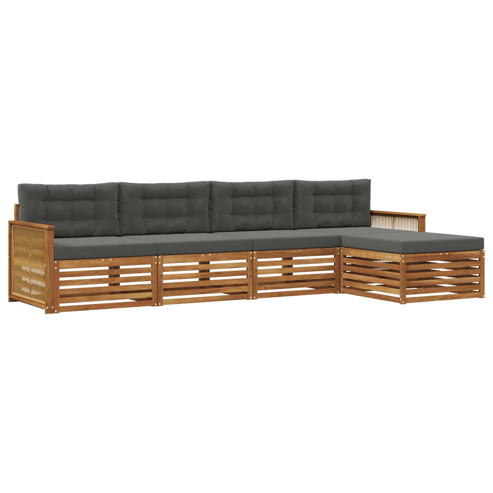 Ensemble de canapés d'extérieur 5 pcs Naturel et Anthracite - XIOS