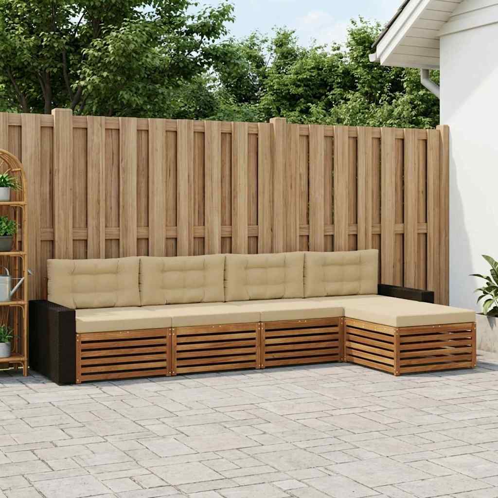 Ensemble de canapés d'extérieur 5 pcs Naturel et Beige - XIOS