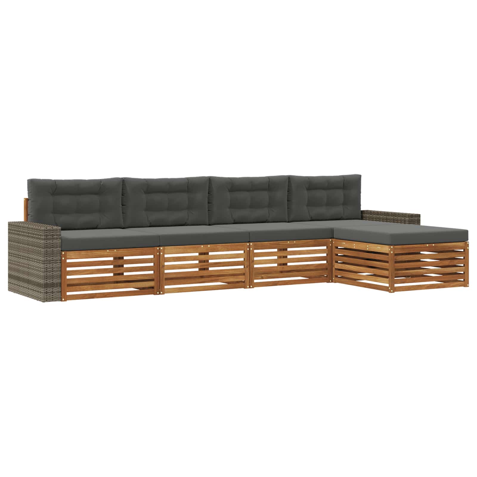 Ensemble de canapés d'extérieur 5 pcs Naturel et Anthracite - XIOS