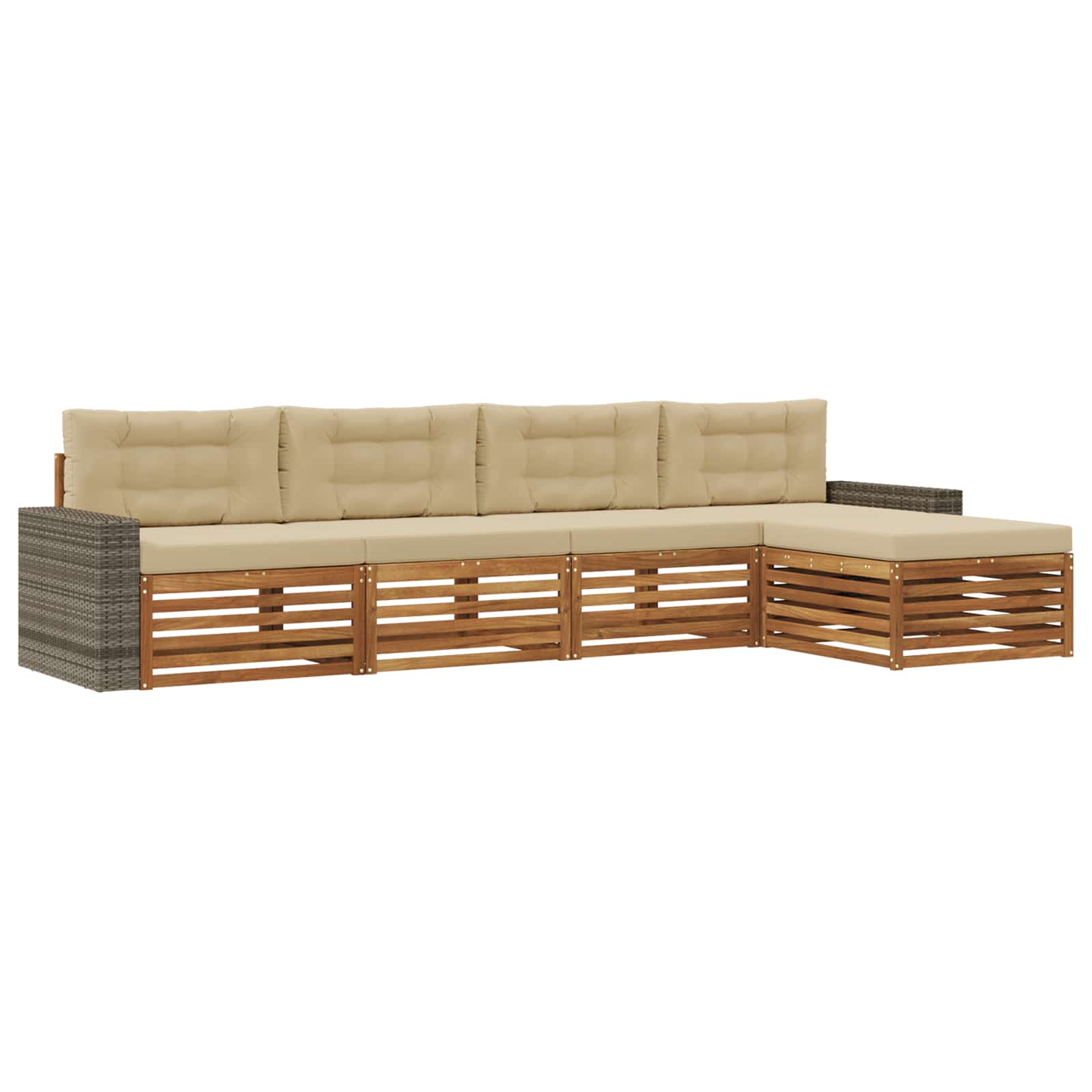 Ensemble de canapés d'extérieur 5 pcs Naturel et Beige - XIOS