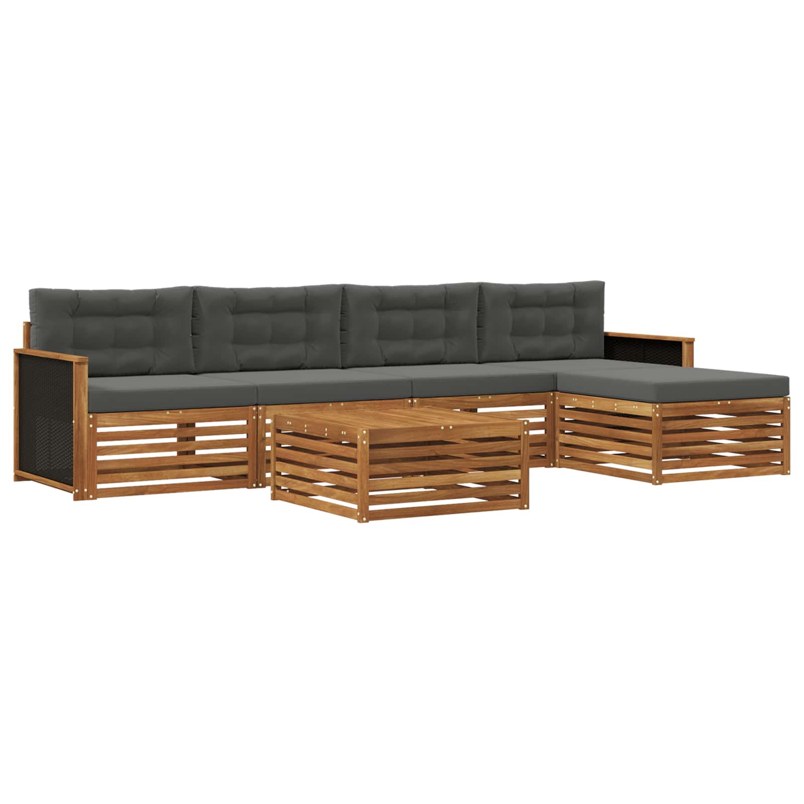 Ensemble de canapés d'extérieur 6 pcs Naturel et Anthracite - XIOS