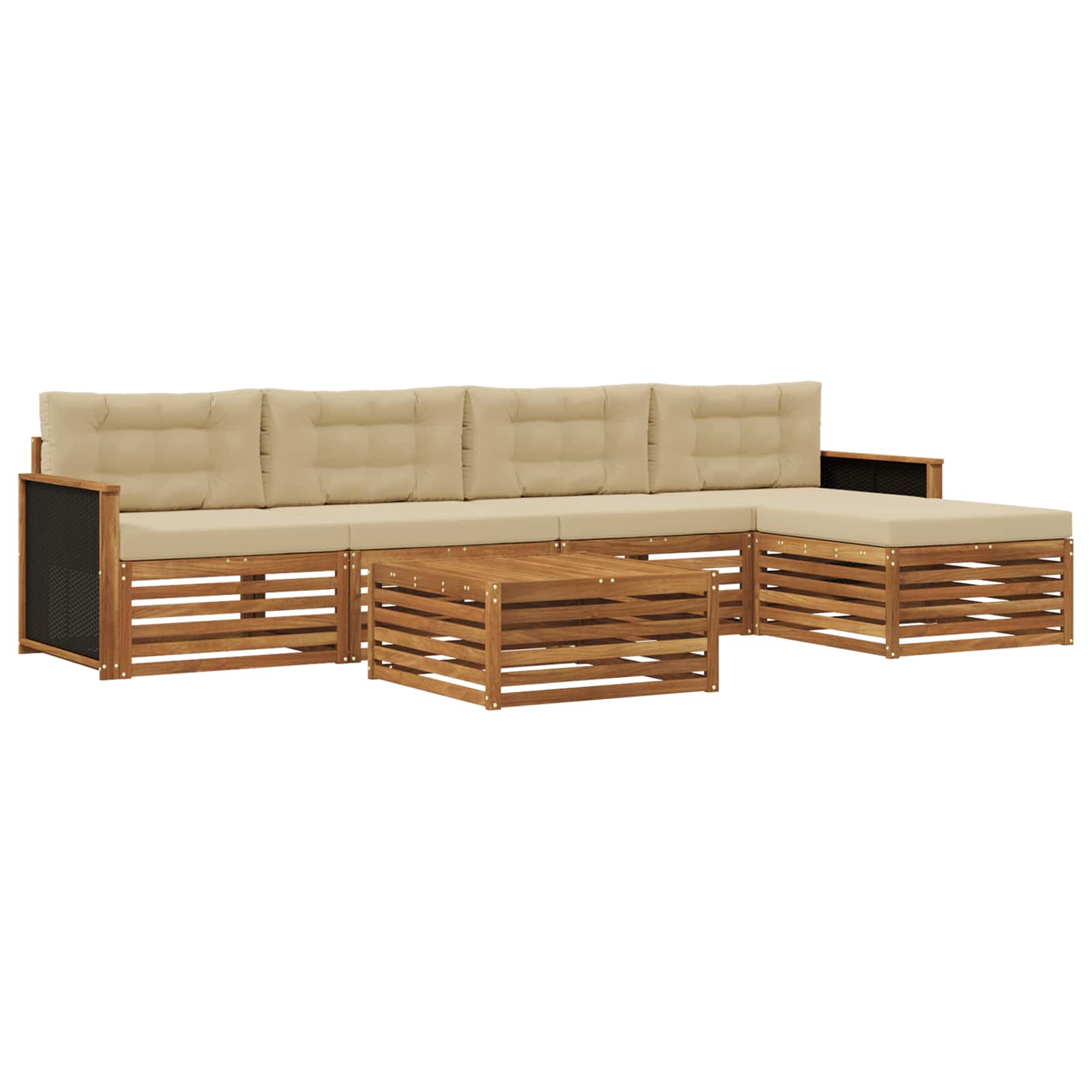 Ensemble de canapés d'extérieur 6 pcs Naturel et Beige - XIOS