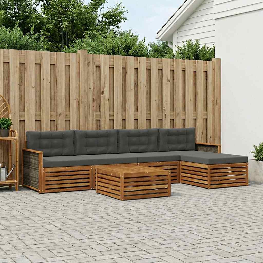 Ensemble de canapés d'extérieur 6 pcs Naturel et Anthracite - XIOS