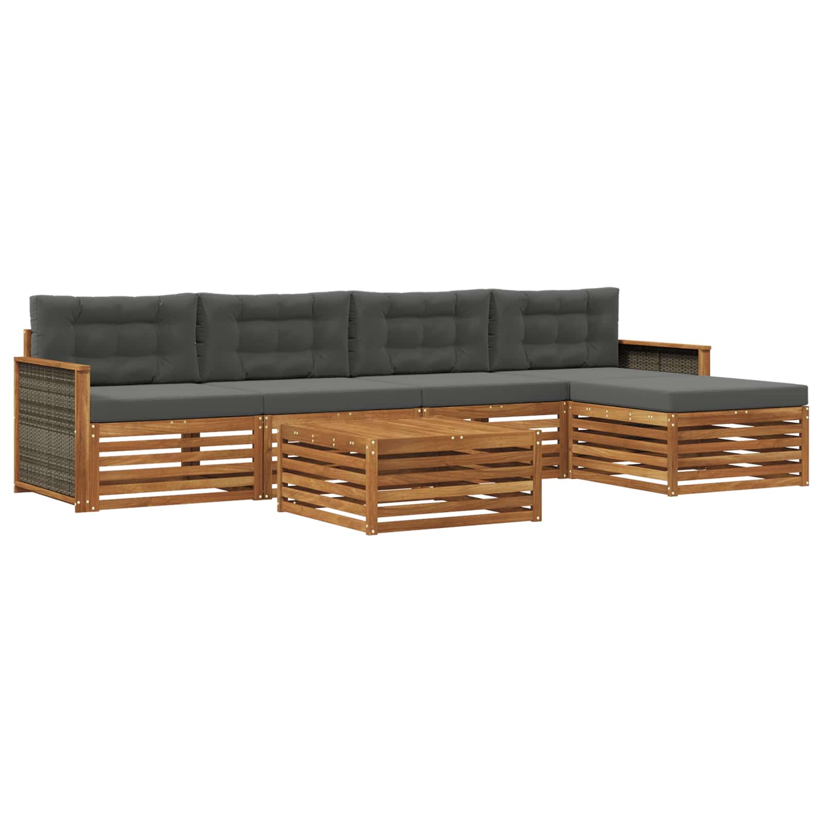 Ensemble de canapés d'extérieur 6 pcs Naturel et Anthracite - XIOS