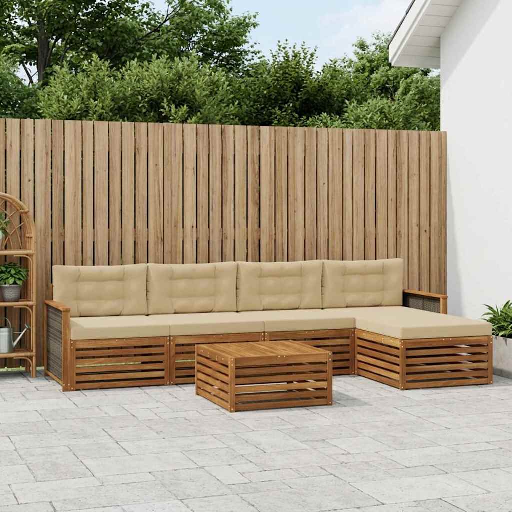 Ensemble de canapés d'extérieur 6 pcs Naturel et Beige - XIOS