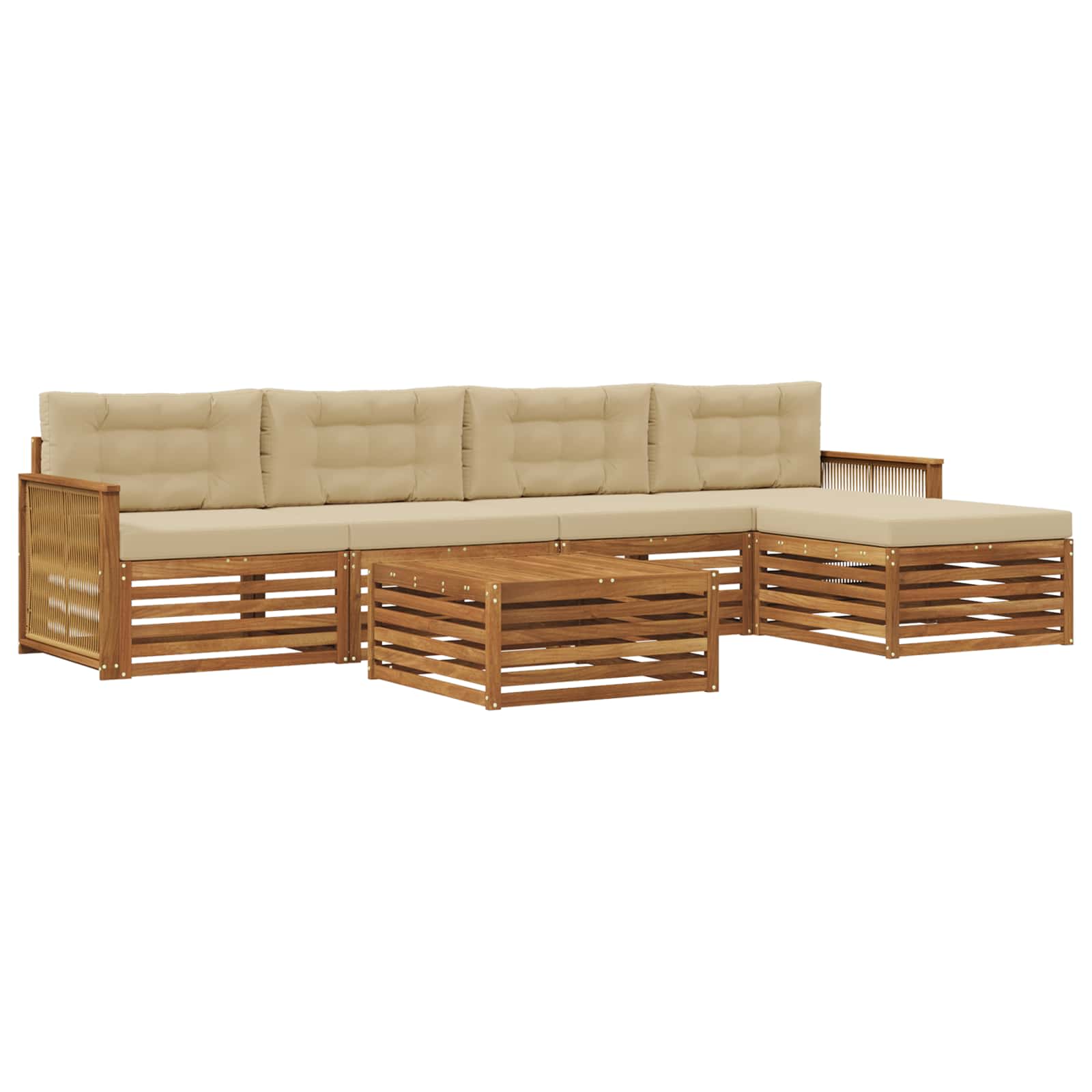 Ensemble de canapés d'extérieur 6 pcs Naturel et Beige - XIOS