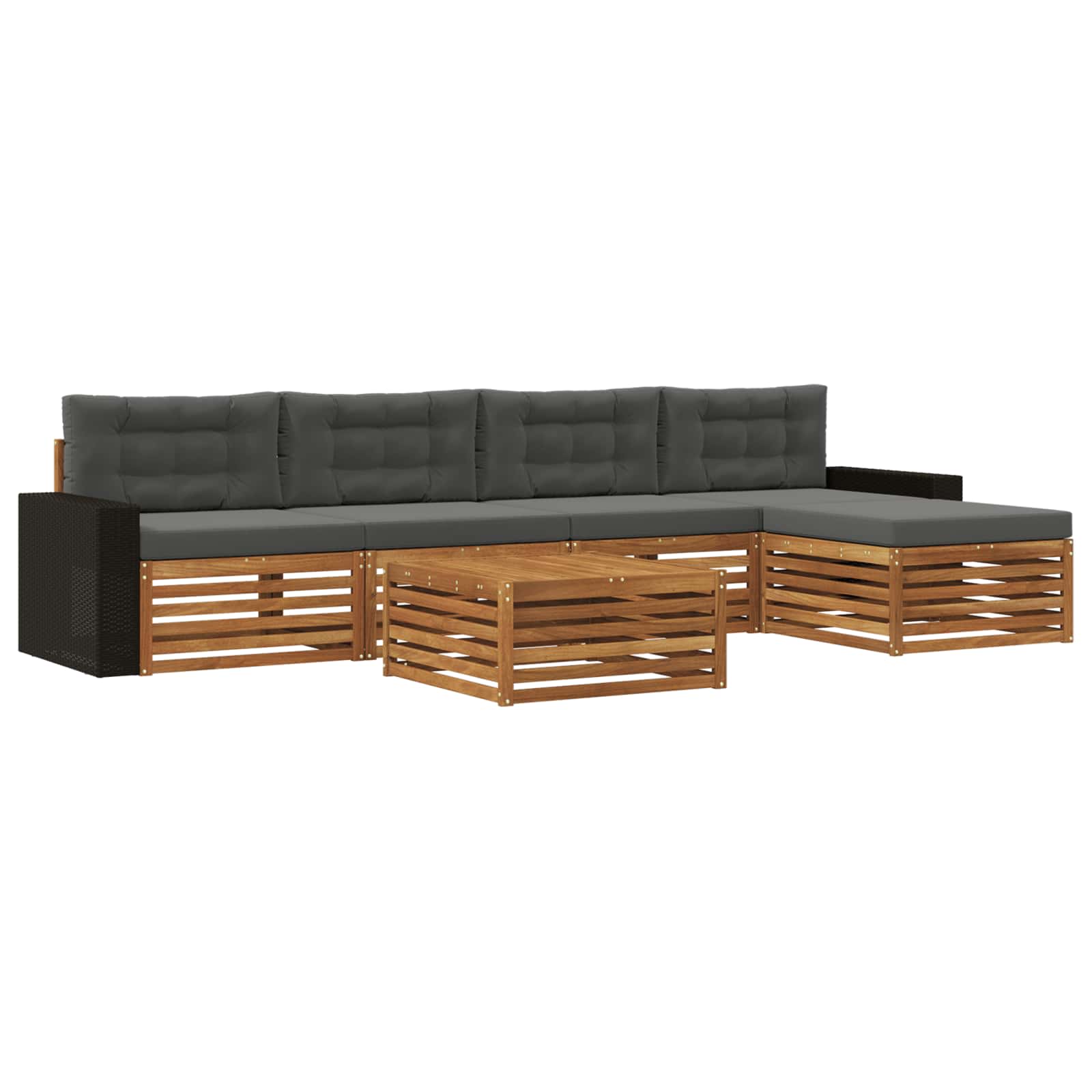 Ensemble de canapés d'extérieur 6 pcs Naturel et Anthracite - XIOS