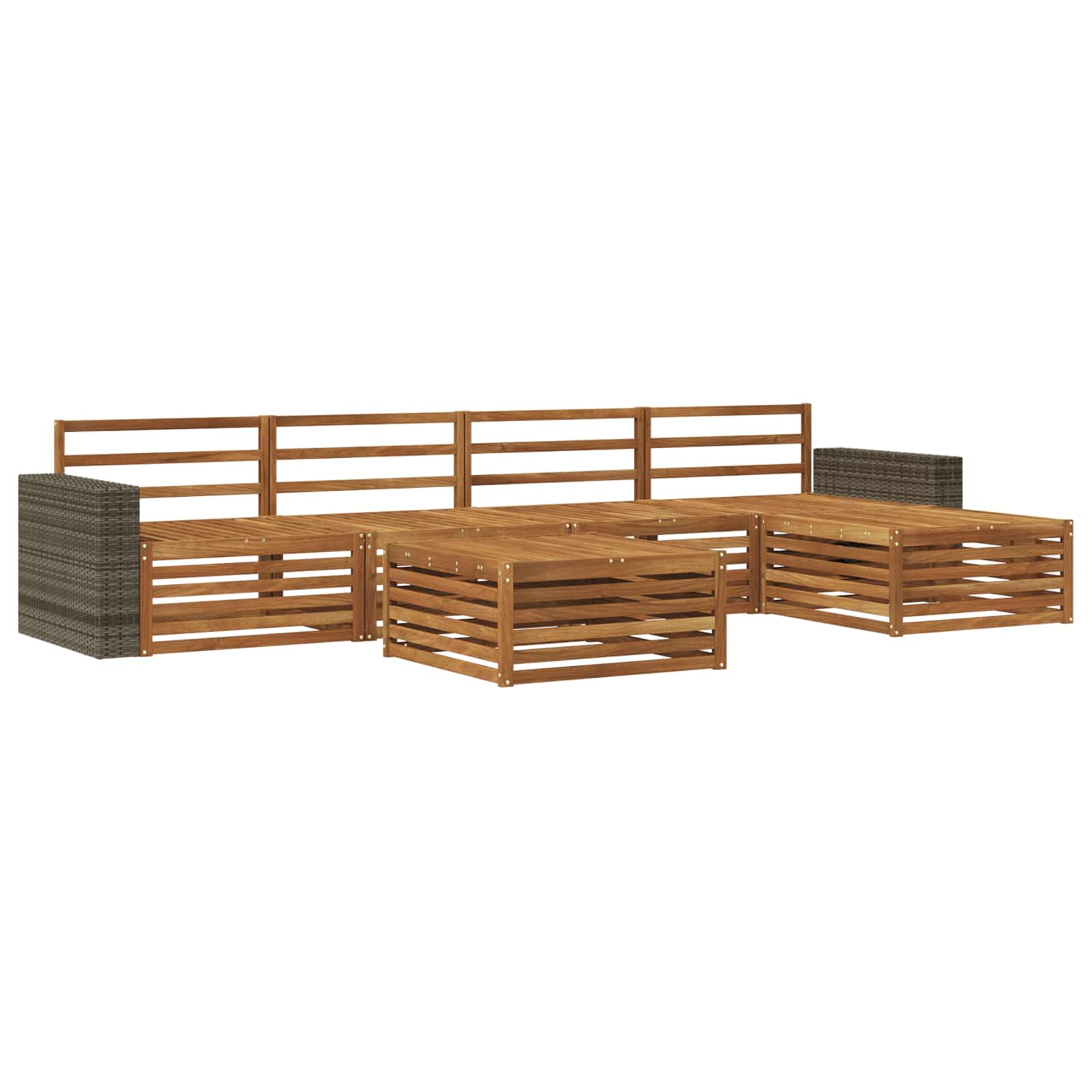 Ensemble de canapés d'extérieur 6 pcs Naturel 79 x 79 x 37 cm - XIOS