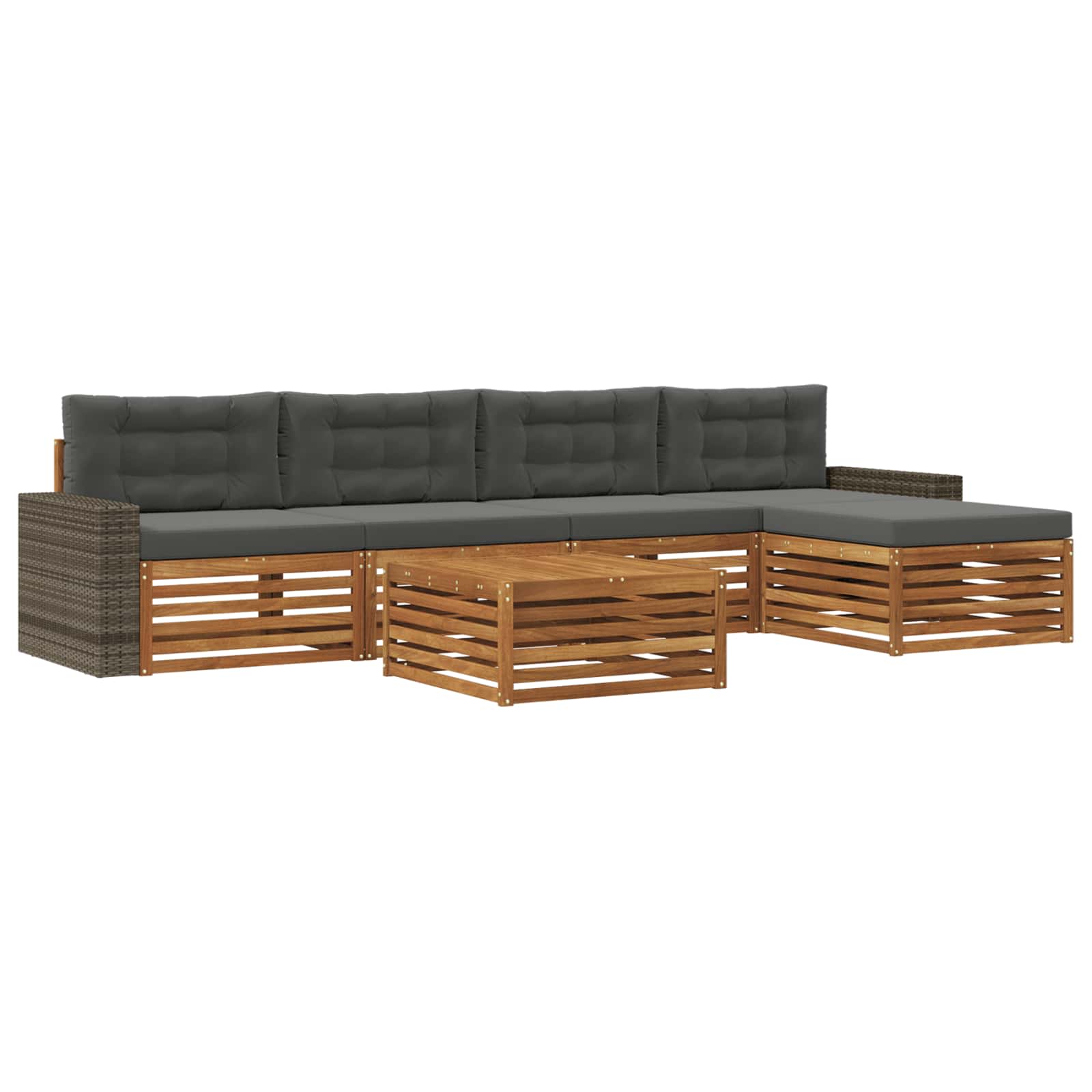 Ensemble de canapés d'extérieur 6 pcs Naturel et Anthracite - XIOS