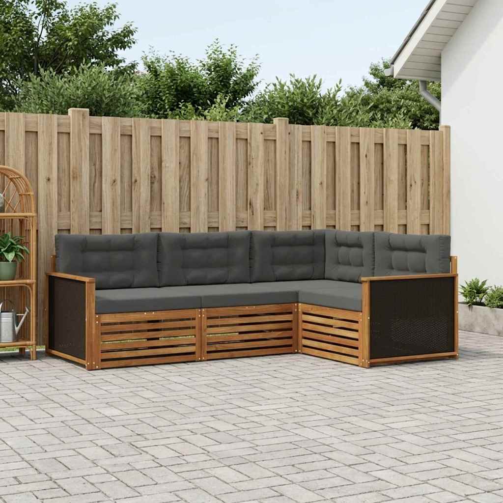Ensemble de canapés d'extérieur 4 pcs Naturel et Anthracite - XIOS