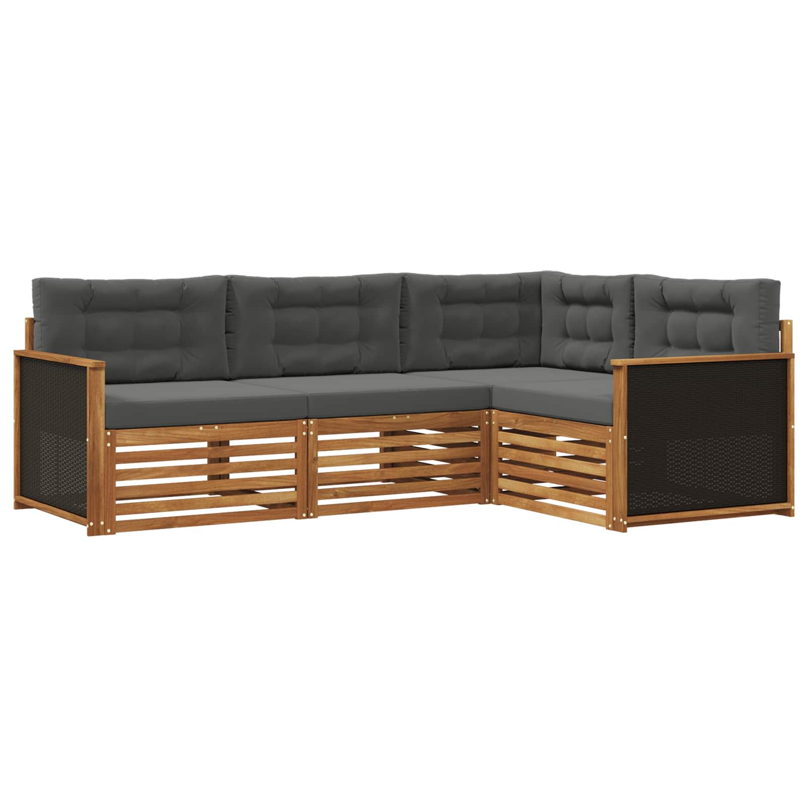 Ensemble de canapés d'extérieur 4 pcs Naturel et Anthracite - XIOS