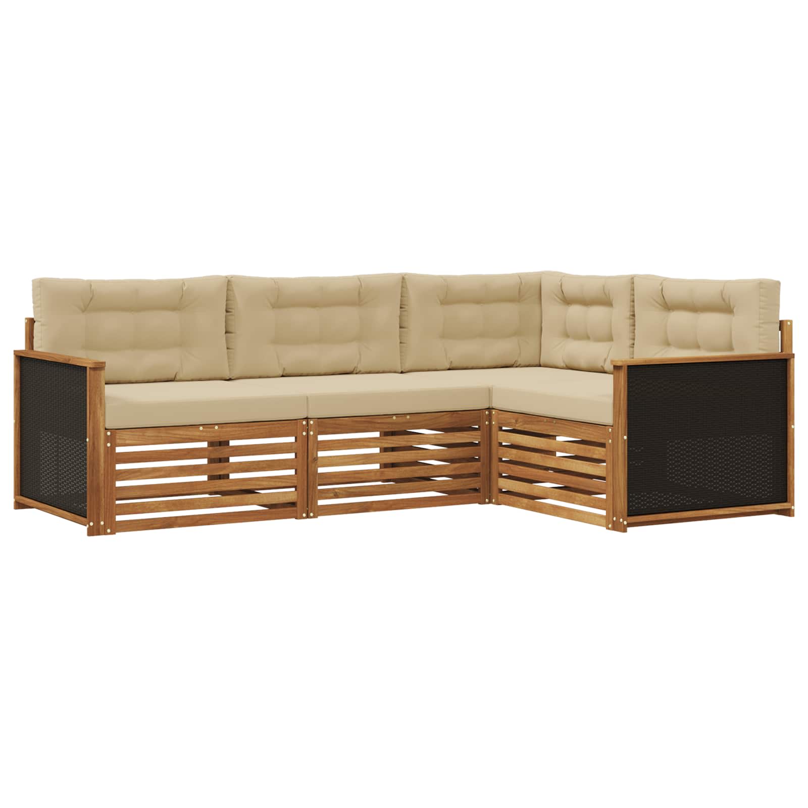 Ensemble de canapés d'extérieur 4 pcs Naturel et Beige - XIOS