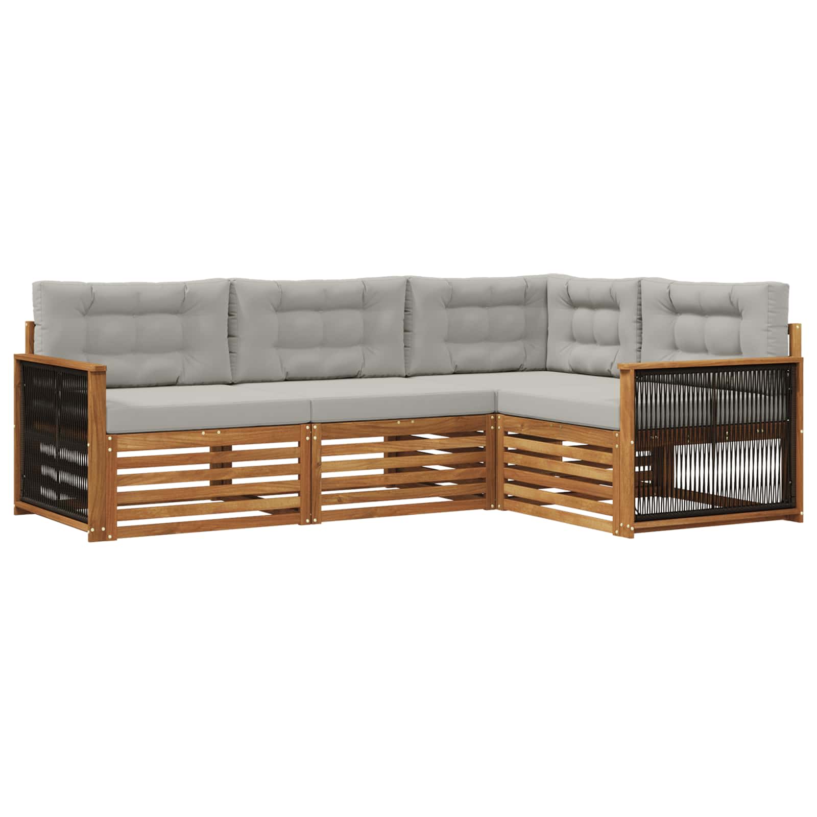 Ensemble de canapés d'extérieur 4 pcs Naturel et gris clair - XIOS