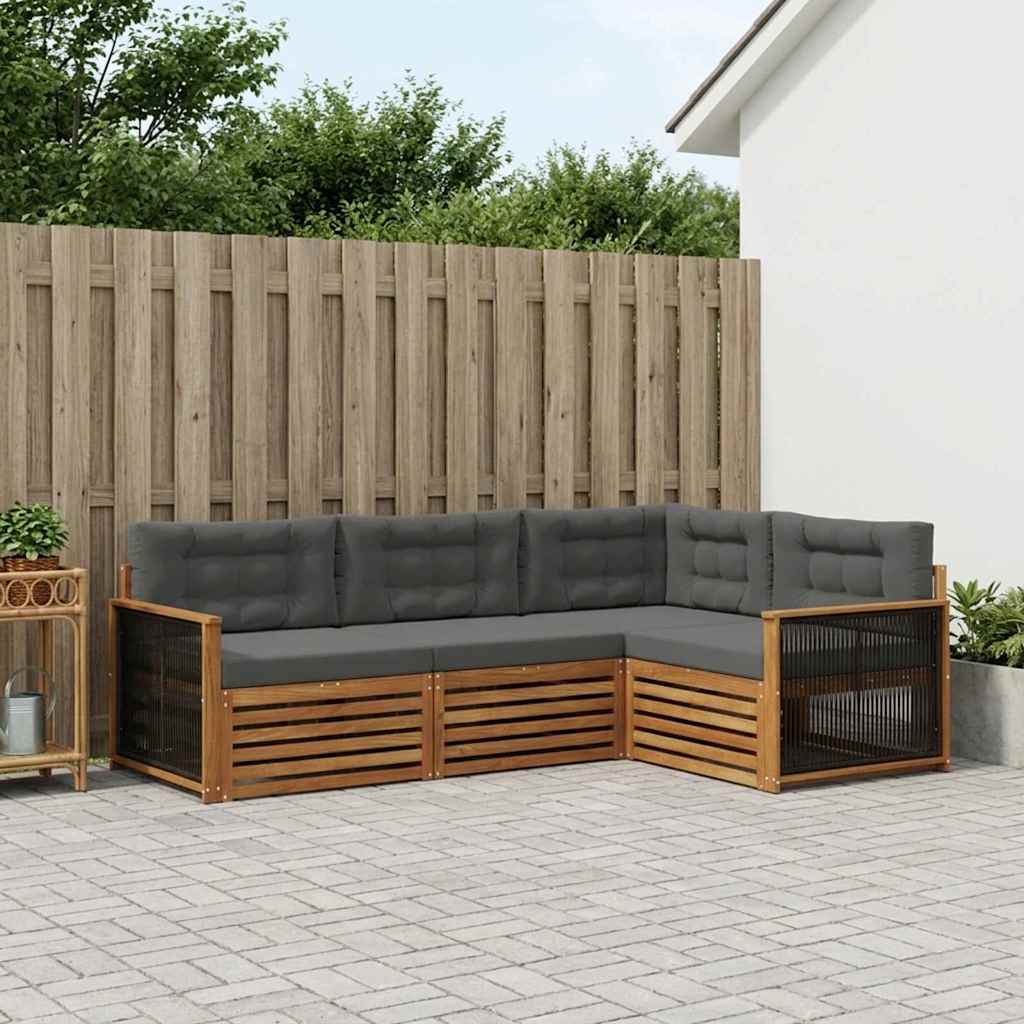 Ensemble de canapés d'extérieur 4 pcs Naturel et Anthracite - XIOS