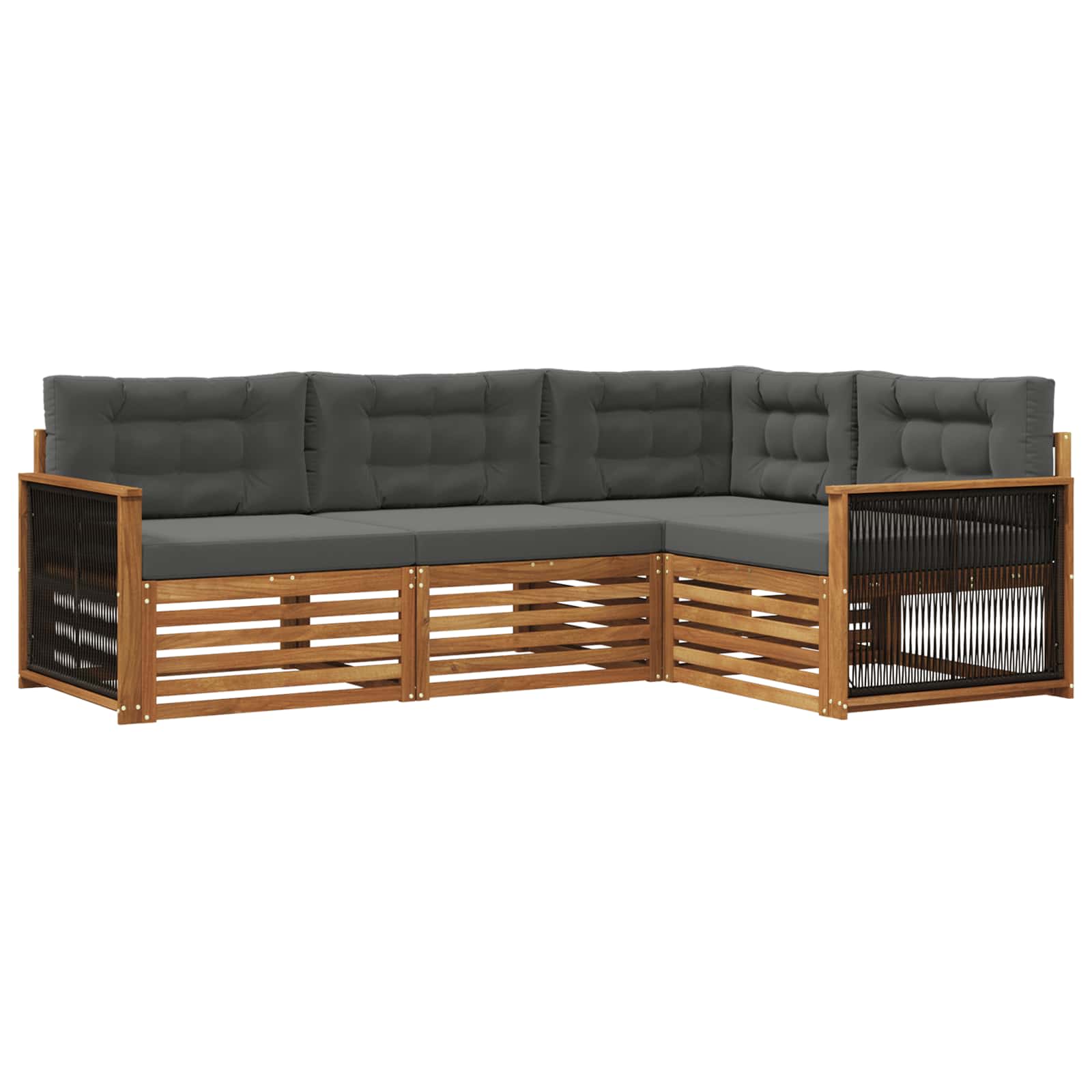 Ensemble de canapés d'extérieur 4 pcs Naturel et Anthracite - XIOS