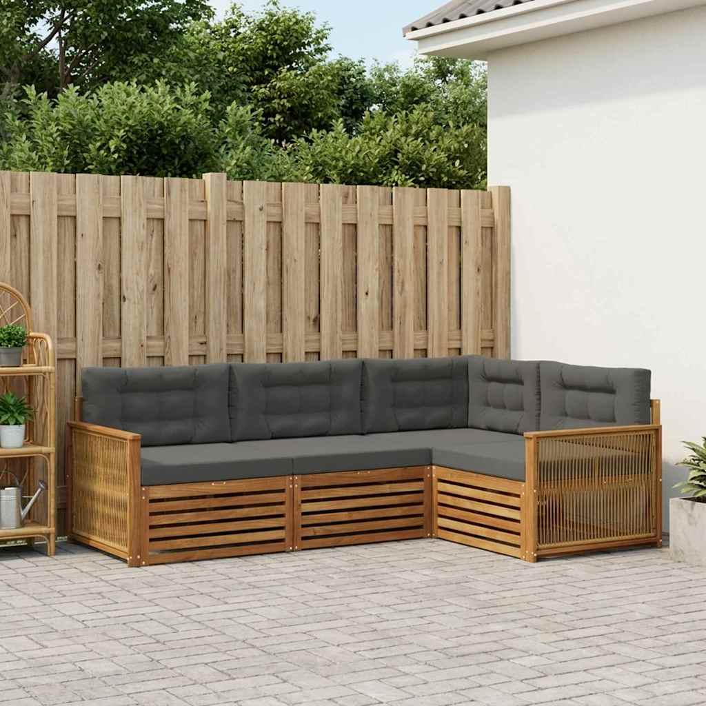 Ensemble de canapés d'extérieur 4 pc Naturel et Anthracite