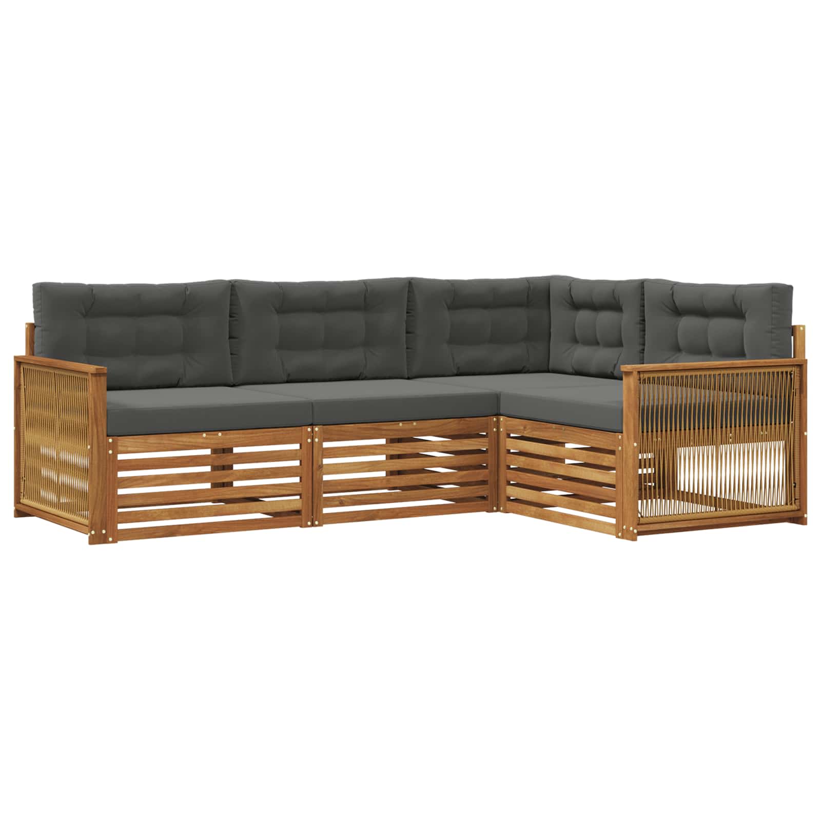 Ensemble de canapés d'extérieur 4 pc Naturel et Anthracite