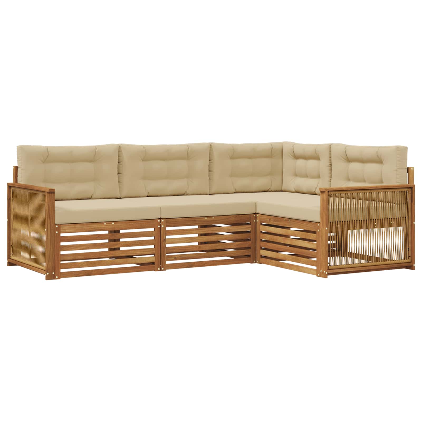 Ensemble de canapés d'extérieur 4 pcs Naturel et Beige - XIOS