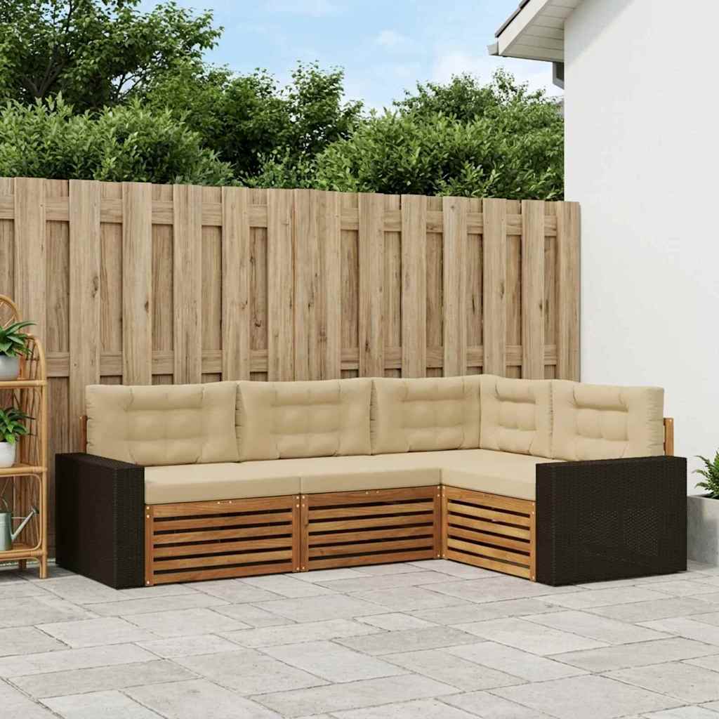 Ensemble de canapés d'extérieur 4 pcs Naturel et Beige - XIOS
