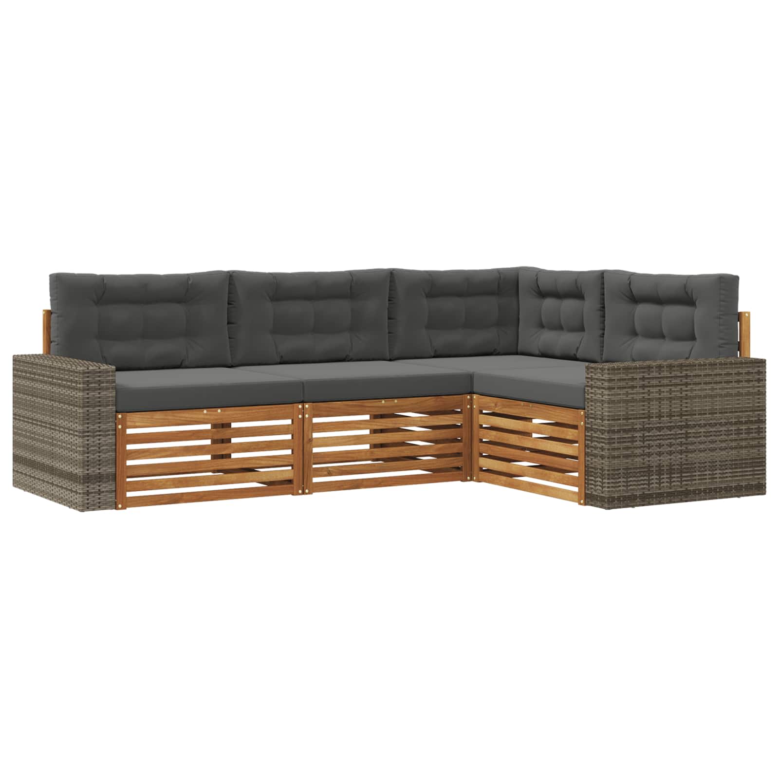 Ensemble de canapés d'extérieur 4 pcs Naturel et Anthracite - XIOS