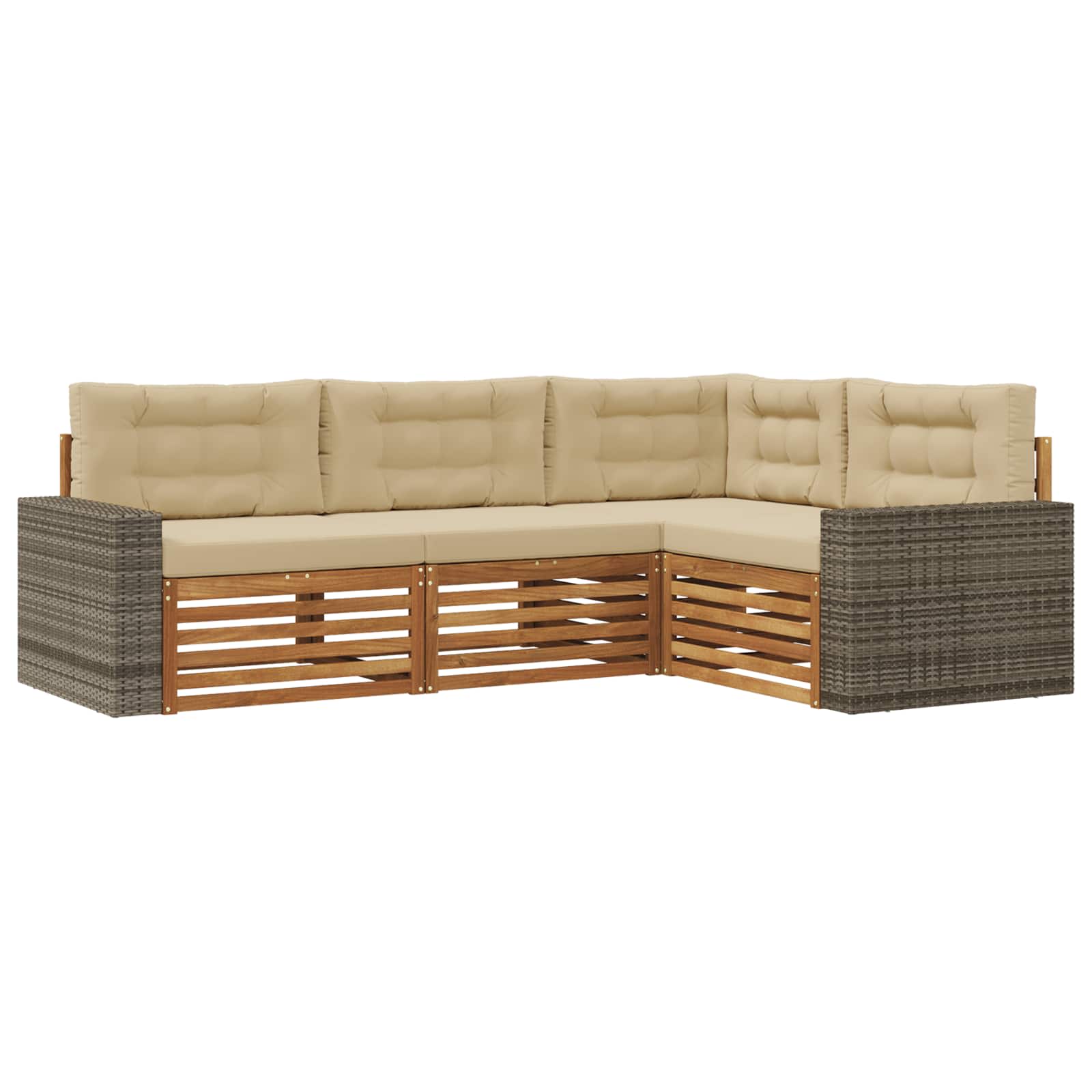 Ensemble de canapés d'extérieur 4 pcs Naturel et Beige - XIOS