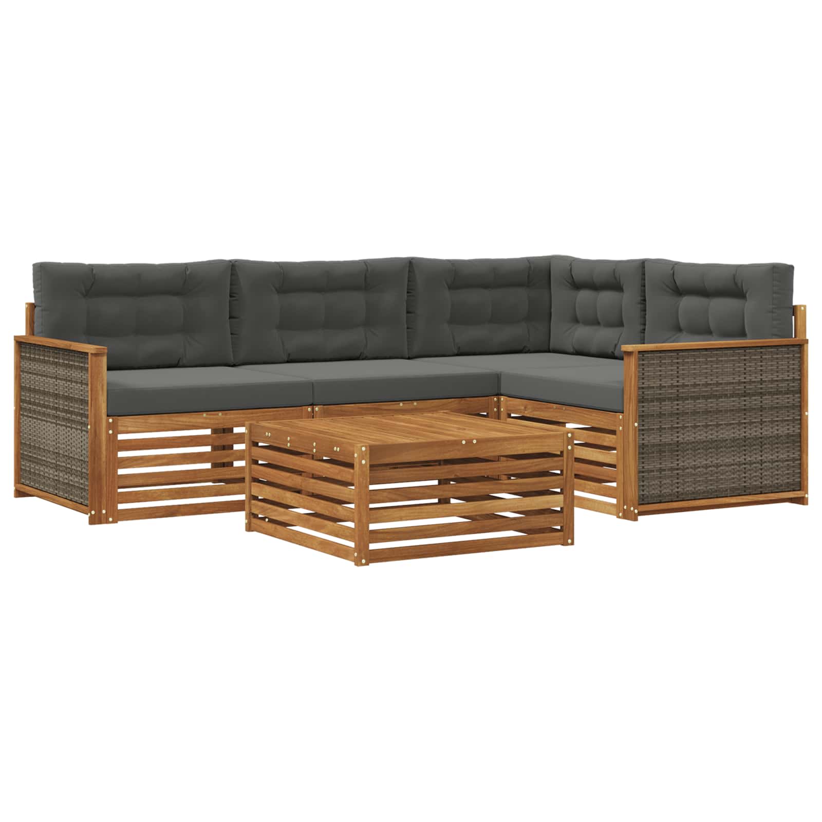 Ensemble de canapés d'extérieur 5 pcs Naturel et Anthracite - XIOS