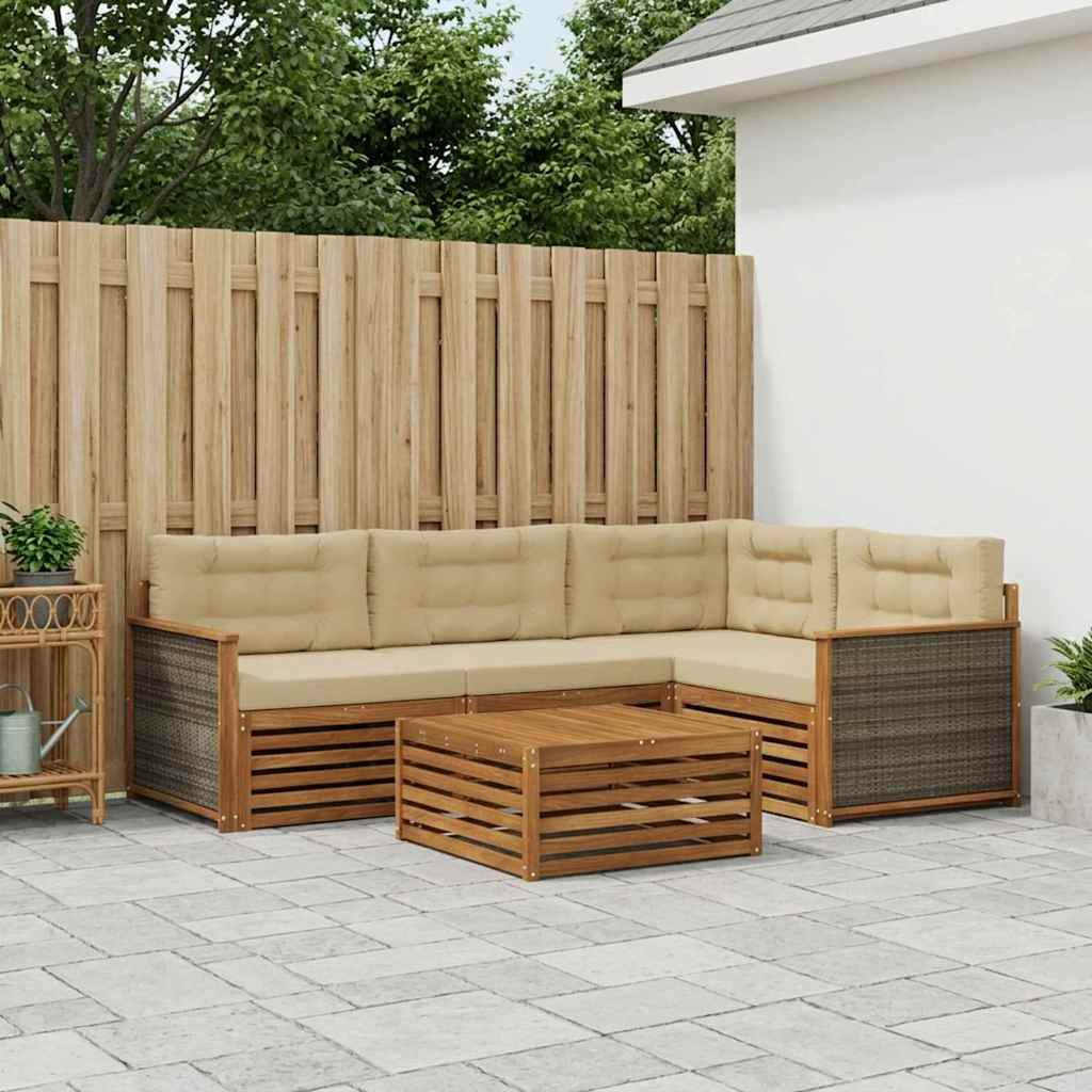 Ensemble de canapés d'extérieur 5 pcs Naturel et Beige - XIOS