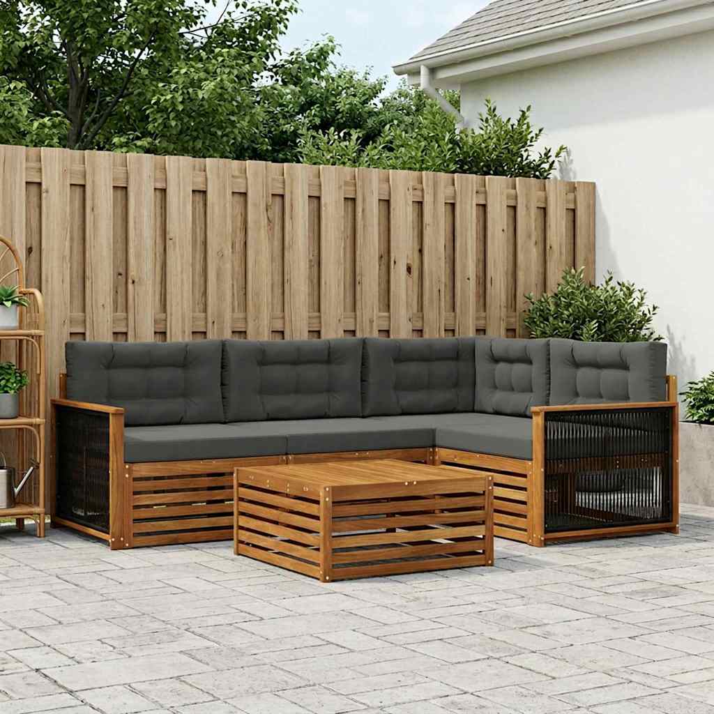 Ensemble de canapés d'extérieur 5 pcs Naturel et Anthracite - XIOS