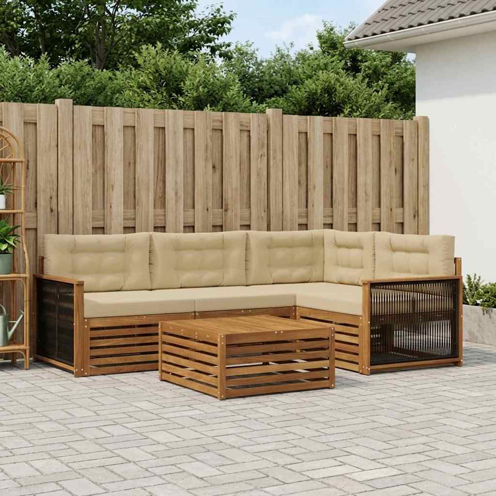 Ensemble de canapés d'extérieur 5 pcs Naturel et Beige - XIOS