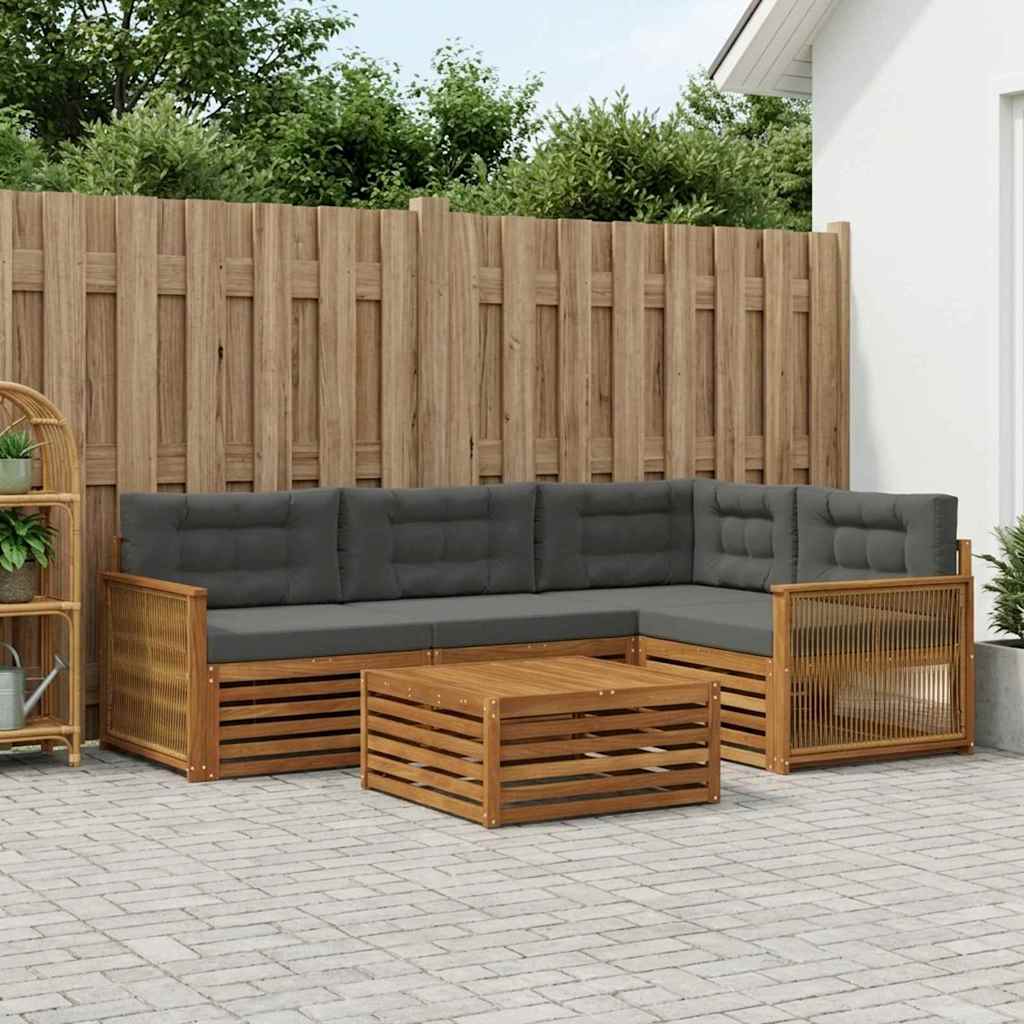 Ensemble de canapés d'extérieur 5 pcs Naturel et Anthracite - XIOS