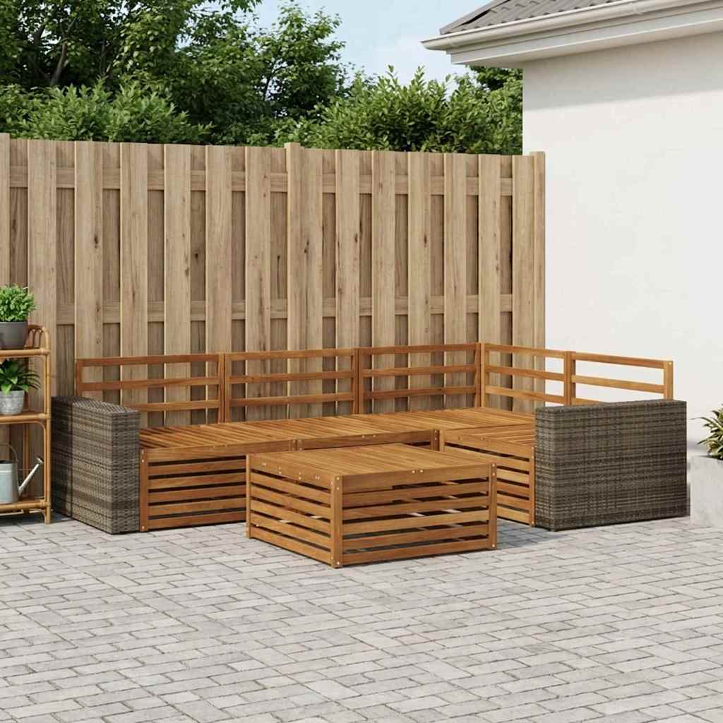 Ensemble de canapés d'extérieur 5 pcs Naturel 79 x 79 x 37 cm - XIOS