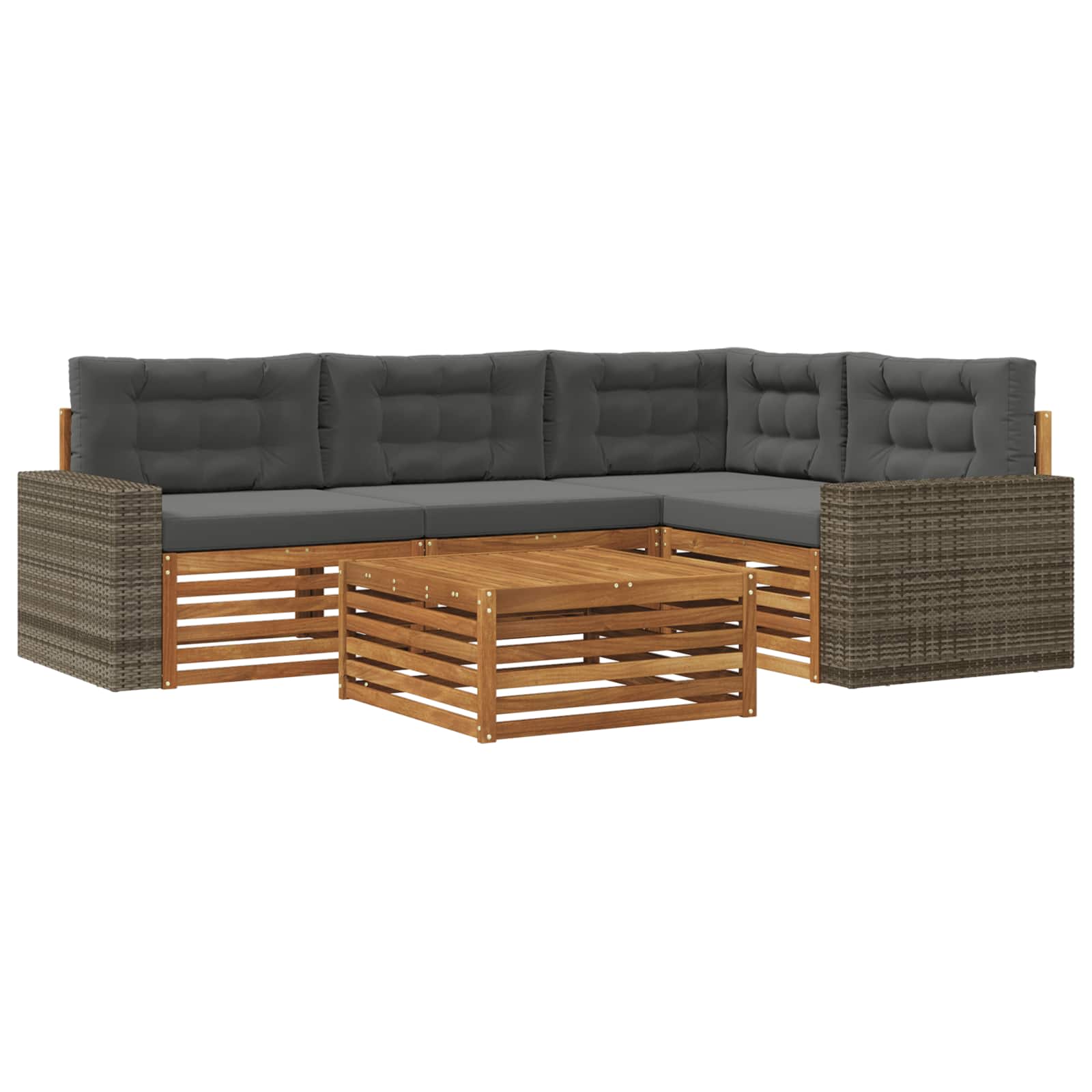 Ensemble de canapés d'extérieur 5 pcs Naturel et Anthracite - XIOS