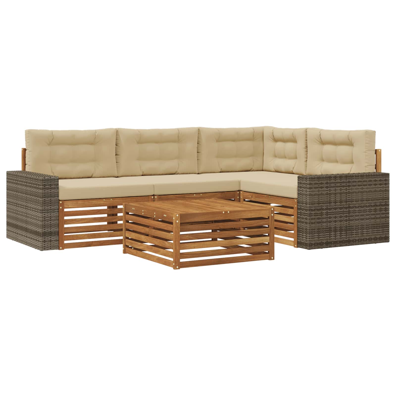Ensemble de canapés d'extérieur 5 pcs Naturel et Beige - XIOS